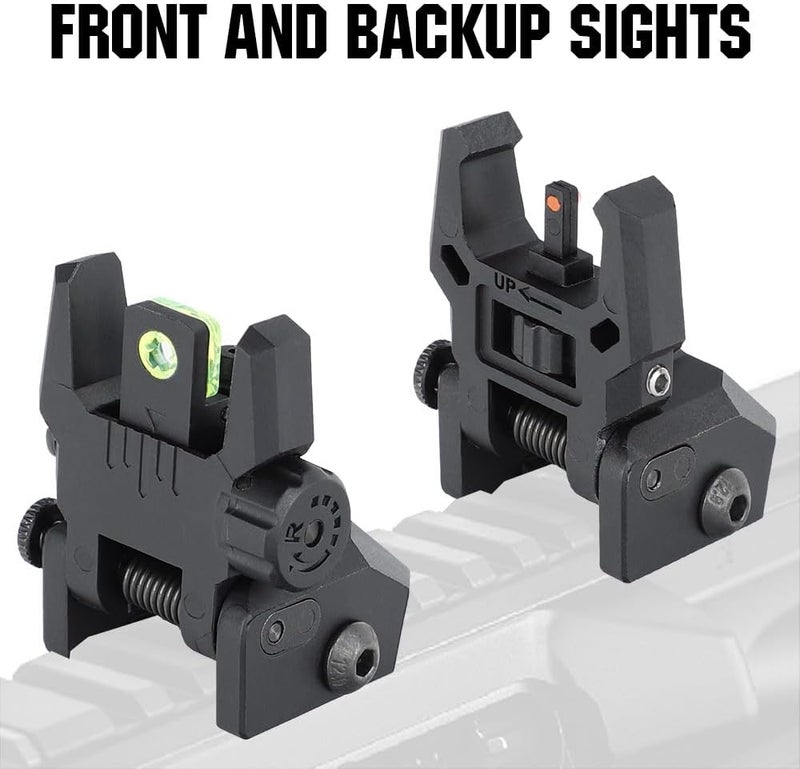 ohhunt Fiber Optic Sights Foldable Flip Up Sights Back up Sight Polymer Fiber A15 - Image 4